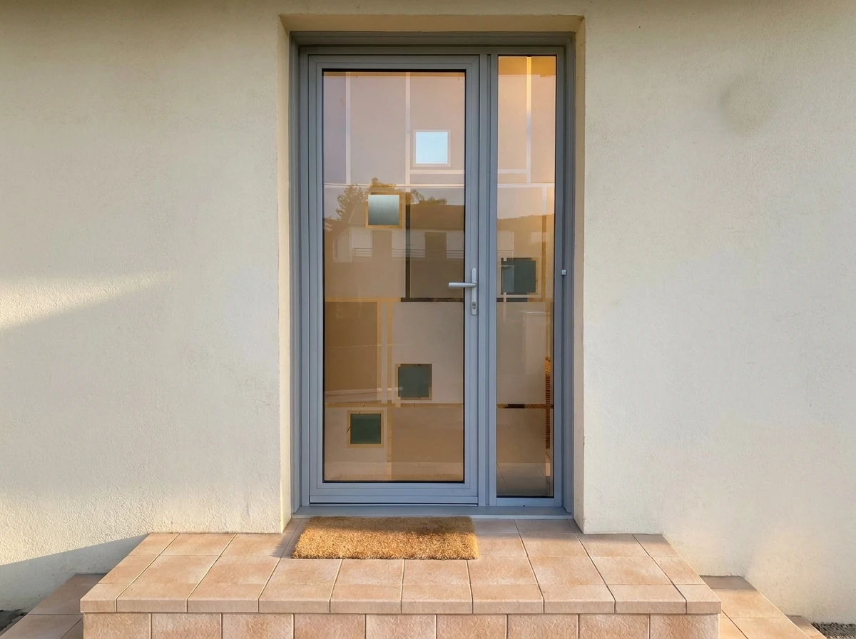 Façade extérieure d'une maison avec enduit beige